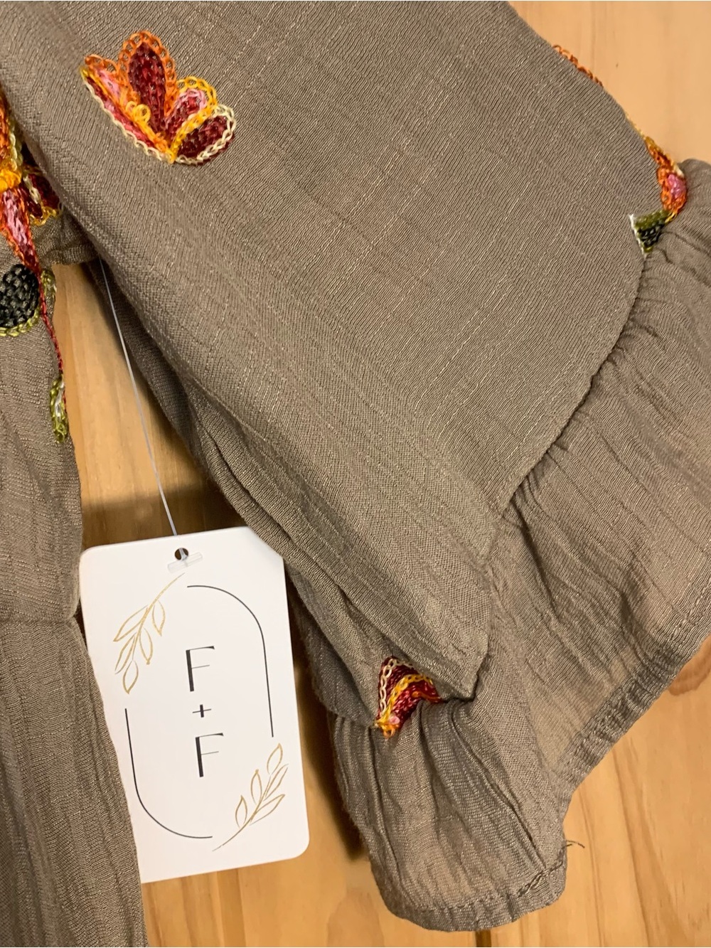 NWT Fig & Flower Women’s M Tiered Embroidered Smocked Ruffled Romantic Dress - Picture 8 of 13